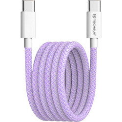 Techsuit PCB114D Braided USB-C to USB-C 60W 1m Purple 5949419262881