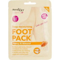 Derma V10 Deep Moisturising Honey & Almond Ενυδατική Μάσκα Ποδιών