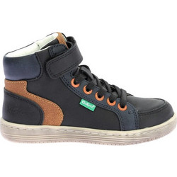 Kickers Παιδικά Μποτάκια Navy Μπλε Δερμάτινα με Σκρατς 972724-30-81