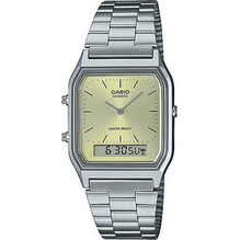 Casio Ανδρικό Ρολόι Χρονογράφος με Ασημί Μεταλλικό Μπρασελέ AQ-230A-9AMQYES