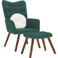 vidaXL Πολυθρόνα Relax Βελούδινη Πράσινη 4016823