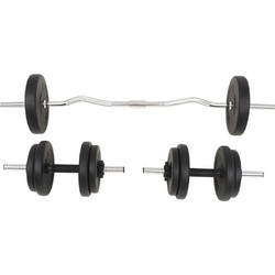 vidaXL 91400 Ρυθμιζόμενοι Αλτήρες Σετ με Μπάρα 30kg