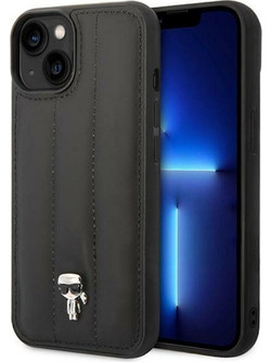 Karl Lagerfeld Quilted Puffy Ikonik Logo Back Cover Black (iPhone 14 Plus/15 Plus)