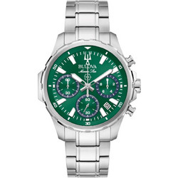 Bulova Marine Star Ανδρικό Ρολόι με Ασημί Μεταλλικό Μπρασελέ 96B465