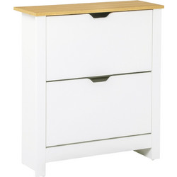 HOMCOM Παπουτσοθήκη Ξύλινη Λευκή M72xΠ26xY80cm 837-062WT