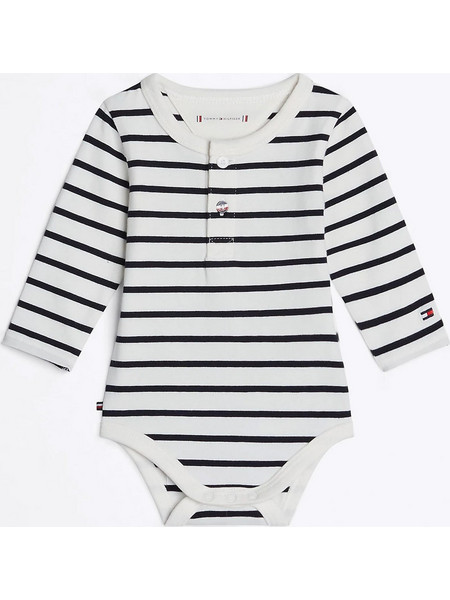 Tommy Hilfiger Φορμάκι Εσώρουχο Μακρυμάνικo για Αγόρι Λευκό Navy Μπλε KN0KN01925-DW5