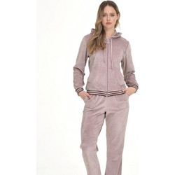 Primavera Lingerie Σετ Γυναικείες Πιτζάμες Χειμωνιάτικες Βελουτέ Μπεζ K152