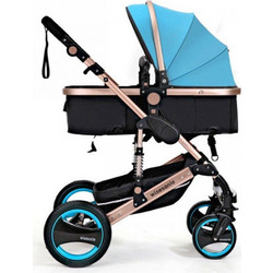 Wisesonle Fiko Καρότσι Μωρού 2 σε 1 Black Light Blue