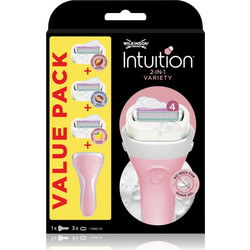 Wilkinson Sword Intuition Variety Γυναικείο Ξυραφάκι με Ανταλλακτικές Κεφαλές με 4 Λεπίδες & Λιπαντική Ταινία 3τμχ