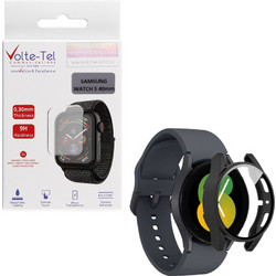 Volte-Tel Πλαστική Θήκη Tempered Glass για Samsung Galaxy Watch 5 40mm Μαύρη
