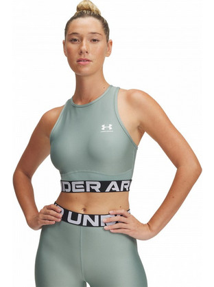 Under Armour HeatGear Αθλητικό Μπουστάκι με Υψηλή Στήριξη & Ελαφριά Ενίσχυση Πράσινο Mint 1388694