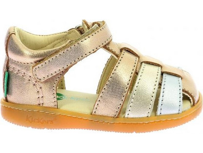 Kickers Παιδικά Παπουτσοπέδιλα για Κορίτσι Ανατομικά Ροζ Χρυσά 1217853-10-0-133