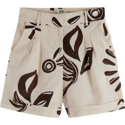 Scotch & Soda Γυναικείο Σορτς Υφασμάτινο Ψηλόμεσο Εκρού UFJ00688N-7858