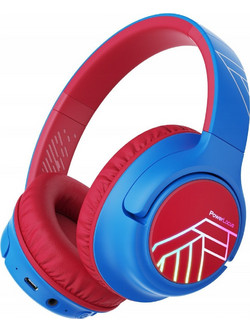PowerLocus Bobo Cat Ασύρματα Bluetooth Παιδικά Ακουστικά Over Ear με Noise Cancelling Μπλε Κόκκινα
