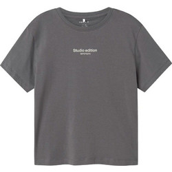 Name It Παιδικό T-Shirt Κοντομάνικο Ανθρακί 13236526