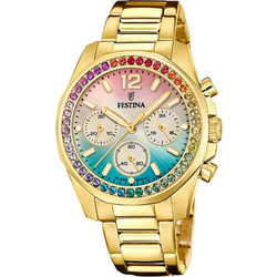 Festina Γυναικείο Ρολόι Χρονογράφος με Χρυσό Μεταλλικό Μπρασελέ F20609/5