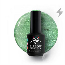 Laloo 551 Charming Effect Green Glitter Ημιμόνιμο Βερνίκι Νυχιών 15ml