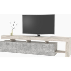 PoliHome Έπιπλο Τηλεόρασης Ξύλινο Γκρι Μ220xΠ40xΥ52cm Madera 162890159