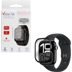 Volte-Tel Πλαστική Θήκη Tempered Glass για Apple Watch 10 42mm Μαύρη