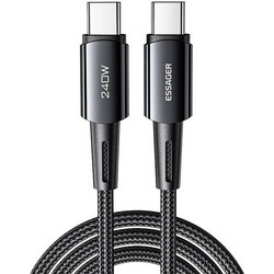Essager Braided USB-C to USB-C 240W 1m Grey Black EXCTT3-CG0G-P
