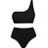 Rock Club Bikini Set με Έναν Ώμο Ψηλόμεσο Μαύρο BP-5006
