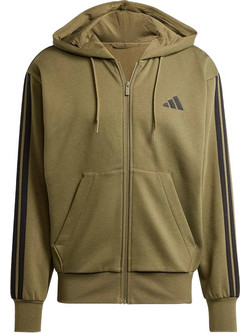 Adidas Ανδρική Ζακέτα Φούτερ με Κουκούλα και Φερμουάρ Χακί JD1864