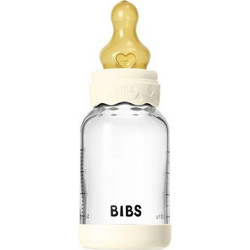 BIBS Boheme Γυάλινο Μπιμπερό με Θηλή Καουτσούκ 0+ Μηνών Beige 120ml