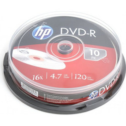 HP 1610 Εγγράψιμα DVD-R 16x 4.7GB Cake Box 10τμχ
