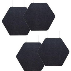 Acustico Audiodesigner Ecobaffle Hexagon Lato Ηχοαπορροφητικά Πάνελ 4τμχ Μαύρα