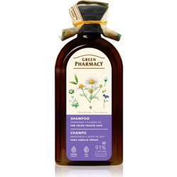 Green Pharmacy Chamomile & Linseed Oil Σαμπουάν για Προστασία Χρώματος & Επανόρθωση για Βαμμένα Μαλλιά 350ml