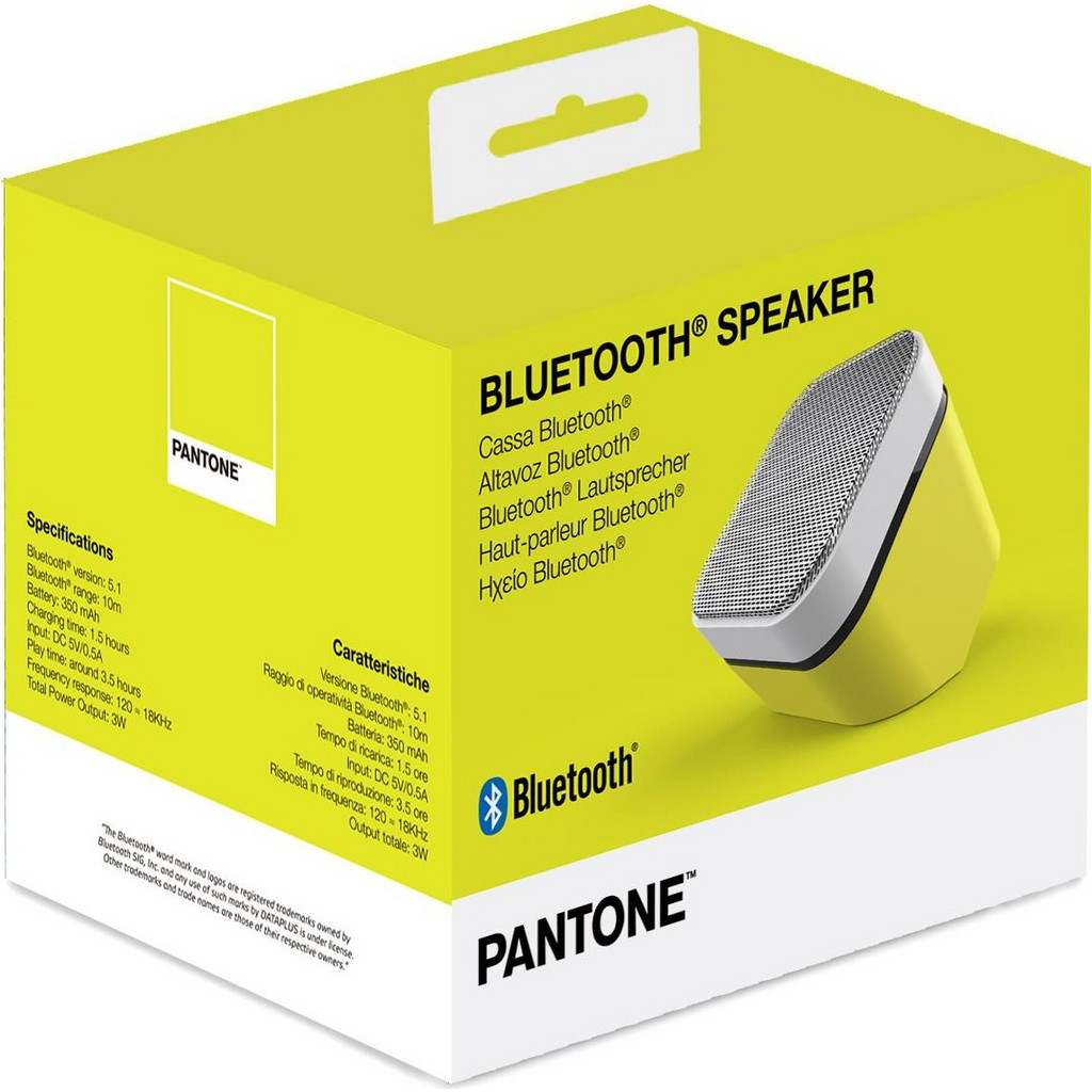 Pantone PT-BS003 PT-BS003Y Ηχείο Bluetooth 3W Κίτρινο | BestPrice.gr