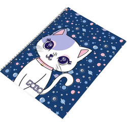 Polo Design Space Cat Σπιράλ Τετράδιο Ριγέ B5 90 Φύλλων 3 Θεμάτων Μπλε 919002-8348