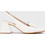 Wonders Γόβες Slingback Δερμάτινες με Χοντρό Χαμηλό Τακούνι Εκρού H-6312
