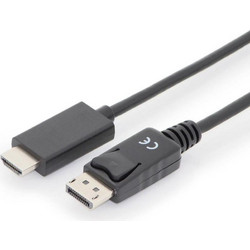 Digitus Καλώδιο DisplayPort 1.2 to HDMI Male 1m Black AK-340303-010-S