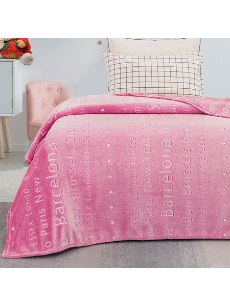 Beauty Home Art 6134 Παιδική Κουβέρτα Fleece Φωσφοριζέ 160x220 Ροζ