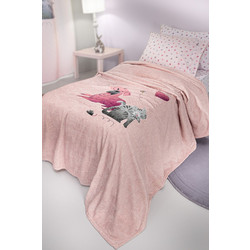Saint Clair Παιδική Κουβέρτα Fleece Paw 160x220 Ροζ