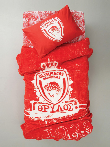 Palamaiki Παιδική Κουβέρτα Βελουτέ Olympiacos B.C. 155x215 Κόκκινη