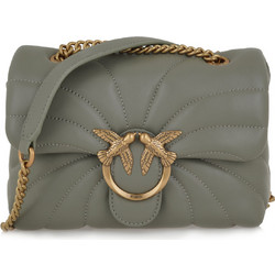 Pinko Love Puff Mini Γυναικείο Τσαντάκι Χιαστί Δερμάτινο Χακί με Αλυσίδα 100039A1EXU84Q