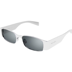Saint Laurent SL738 001 Ανδρικά Γυαλιά Ηλίου Τετράγωνα Κοκάλινα Λευκά με Μαύρο Φακό