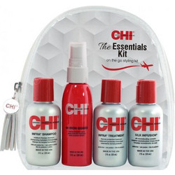 Chi The Essentials Σετ Θεραπείας Μαλλιών Spray 59ml + Σαμπουάν 59ml + Infra Treatment 59ml + Silk Infusion 59ml