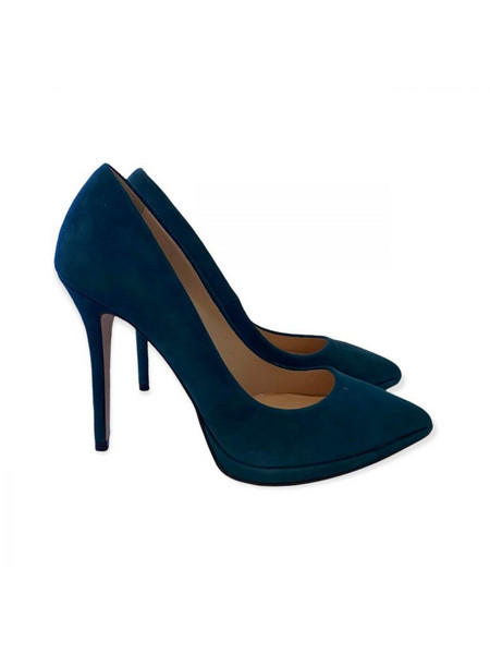 Mourtzi Γόβες Suede με Τακούνι Στιλέτο με Φιάπα Μπλε 10/1004F00