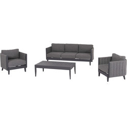 HomeMarkt Larry Σετ Σαλόνι Κήπου Αλουμίνιο 4τμχ Γκρι HM6188.01