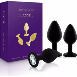 Rianne S Soiree Botty Σετ Πρωκτικές Σφήνες Diamond Plugs Μαύρες 3τμχ