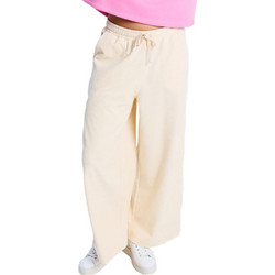 Roxy Ψηλόμεσο Κοτλέ Γυναικείο Παντελόνι Jogger Loose Εφαρμογή με Λάστιχο Μπεζ ERJNP03691-TEC0
