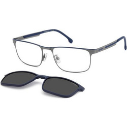 Carrera CA8921/C V6D Ανδρικός Σκελετός Γυαλιών Οράσεως με Clip-On Μεταλλικός Ασημί