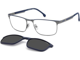 Carrera CA8921/C V6D Ανδρικός Σκελετός Γυαλιών Οράσεως με Clip-On Μεταλλικός Ασημί