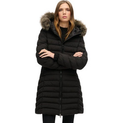Superdry Γυναικείο Μπουφάν Χειμωνιάτικο Puffer Μακρύ Μαύρο W5011999A-02A