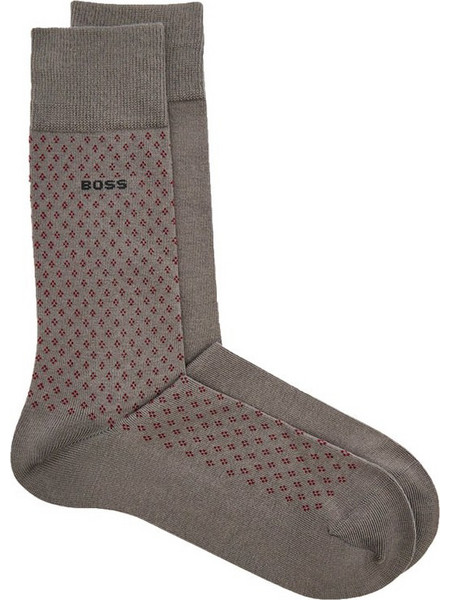 Hugo Boss Ανδρικές Κάλτσες Ψηλές με Σχέδια Ανθρακί 2Pack 50547832-062
