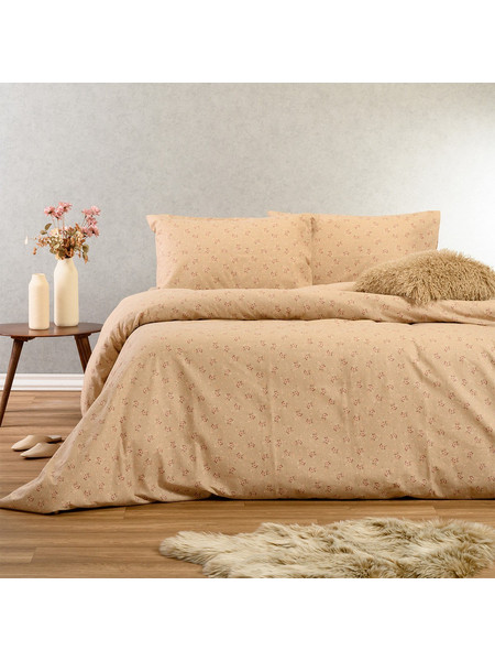 Melinen Σετ Σεντόνια King Size Φανελένια 270x260 Winter Line Fay Beige