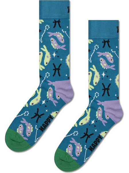 Happy Socks Pisces Ανδρικές Κάλτσες Ψηλές με Σχέδια Μπλε P003383-1000